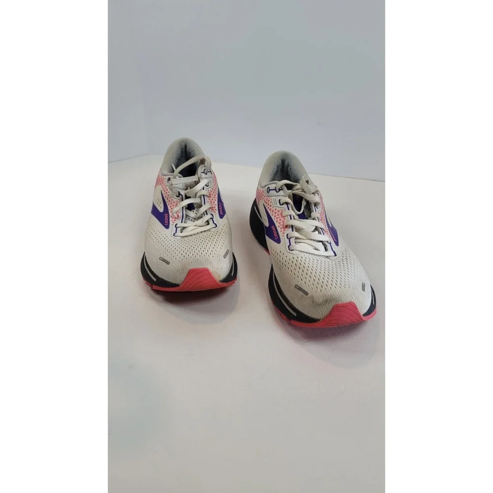 Brooks Womens Ghost 14 1203561B192 White/Purple Running Shoes Sneakers Size 9.5